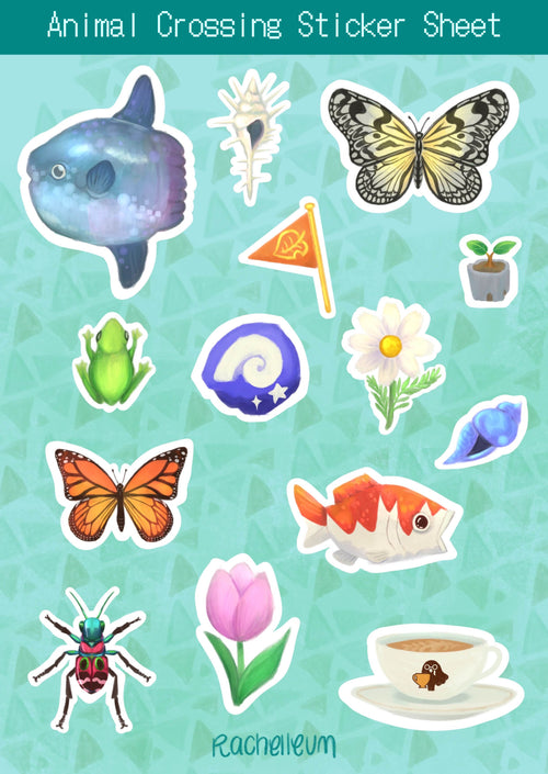 ACNH Glossy A6 Sticker Sheet